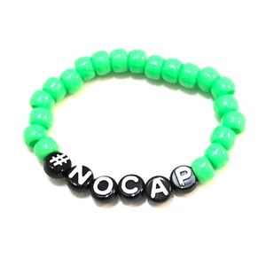 2/$12 Green “#No Cap” Bead Bracelet